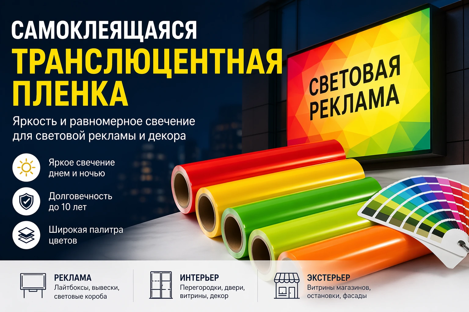 Плёнка транслюцентная самоклеящаяся